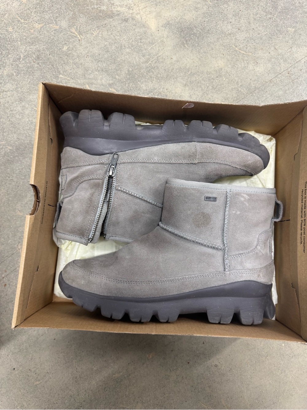 UGG Men's Gray Suede Side-Zip Ankle Boots
